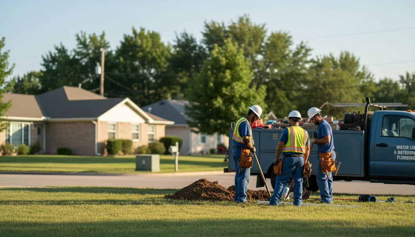 Residential water line and bathroom plumbing service in Selma, IA